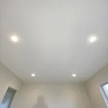 Flat white living room ceiling painting Living room ceiling freshly painted flat white in a Kelowna home