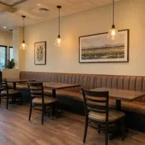 Warm cream restaurant repaint Casual restaurant interior repainted warm cream